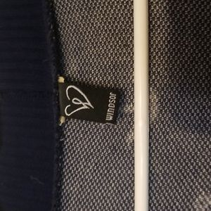 Windsor navy with anchor open long sleeve sweater